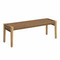 Panca in legno e rattan sintetico intrecciato 120x35x45 cm marrone
