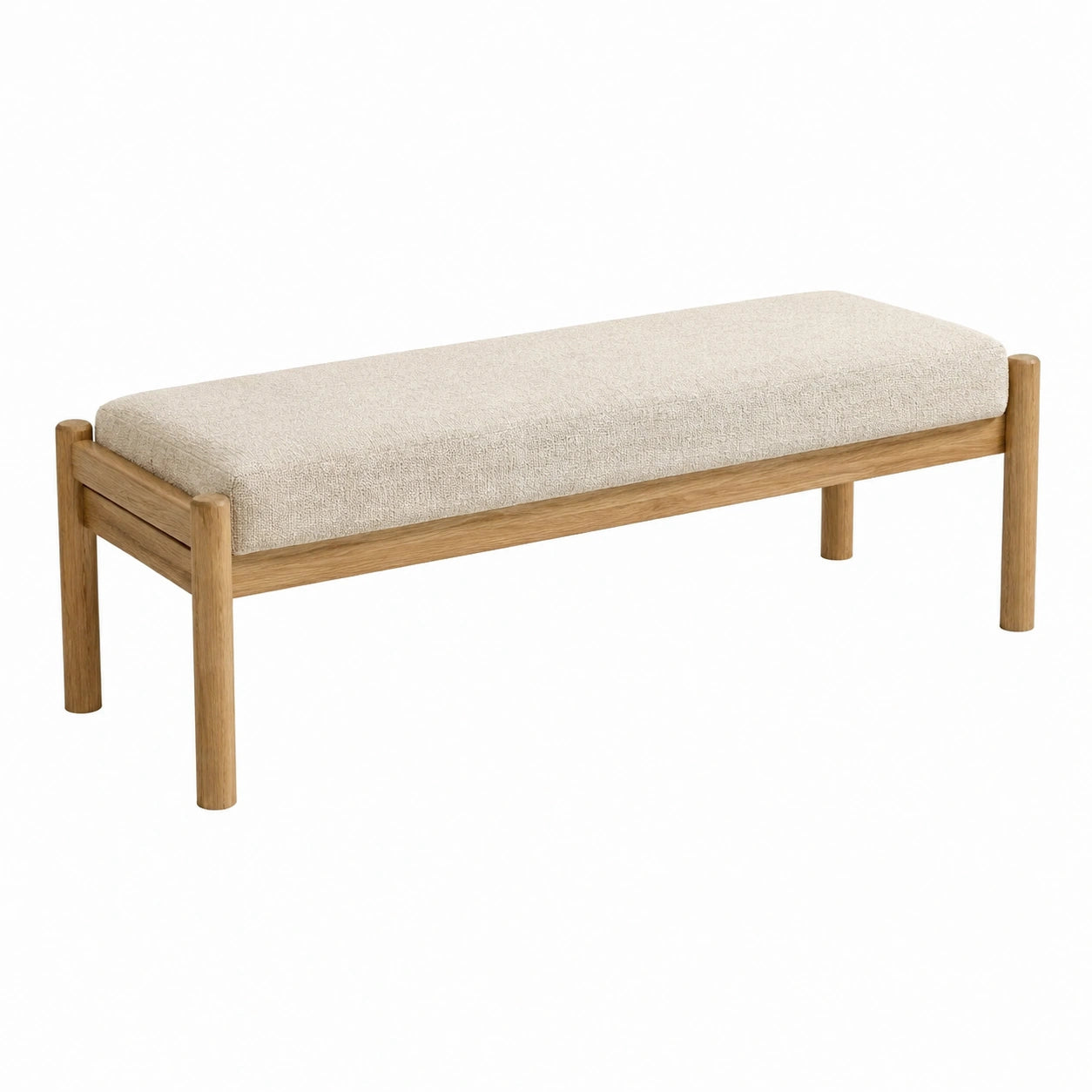Panca in legno massello con tessuto melange, 120 cm