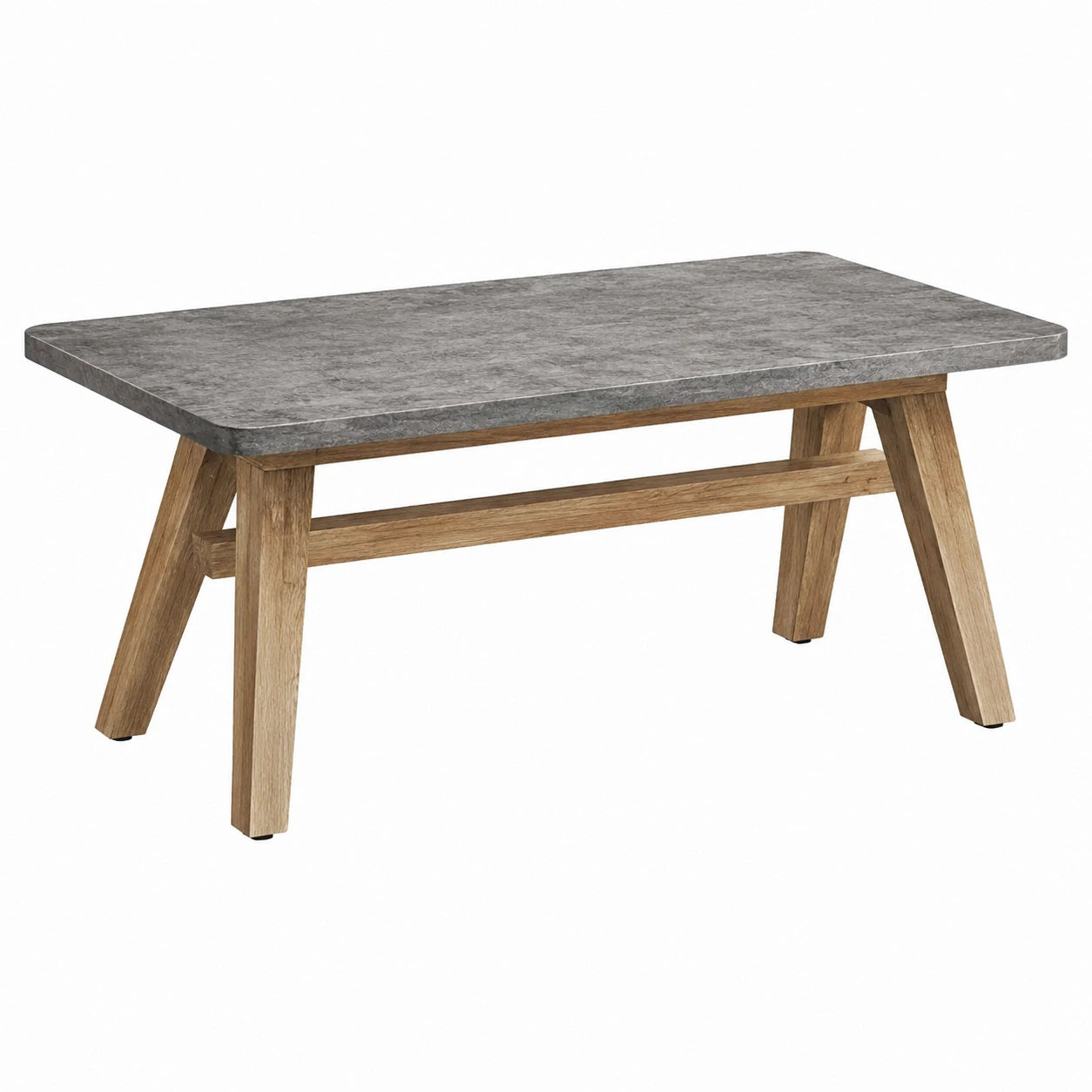 Tavolo rotondo in travertino e legno massello, diametro 120 cm